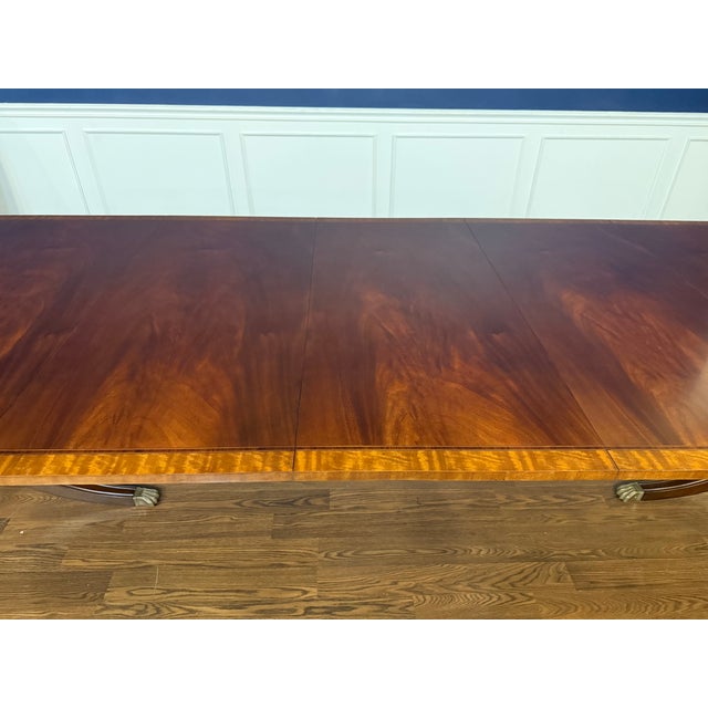 Traditional Scallop Cornered Mahogany Double Pedestal Dining Table by Leighton Hall - Showroom Sample For Sale In Atlanta - Image 6 of 14