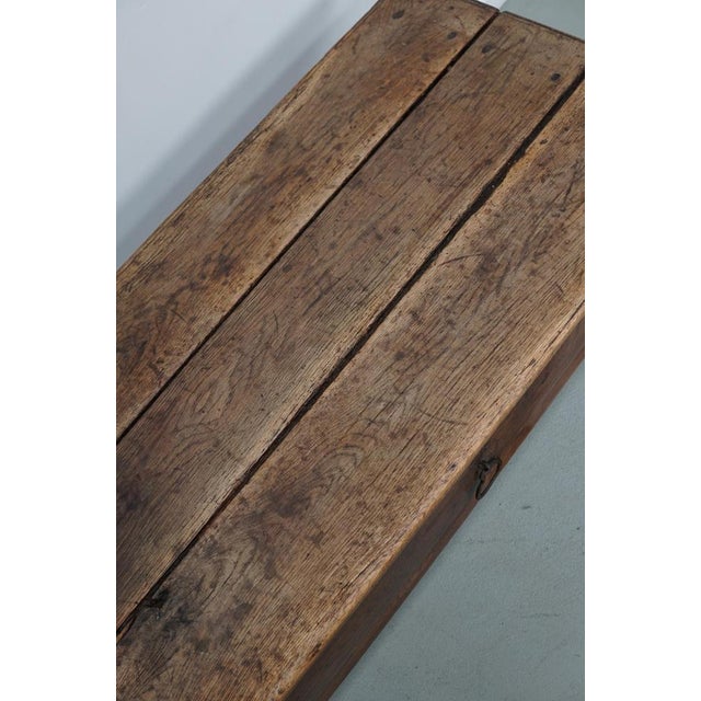 Wood Antique Spanish Farmhouse Rustic Chestnut Coffee Table For Sale - Image 7 of 18