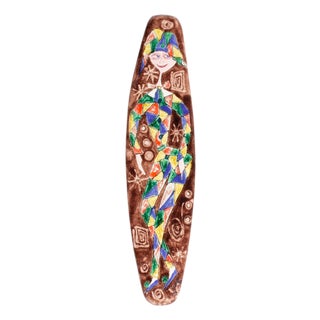 Elio Schiavon Italian Ceramic Harlequin Plaque For Sale
