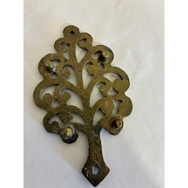 Vintage Brass Tree of Life Trivet For Sale - Image 4 of 5