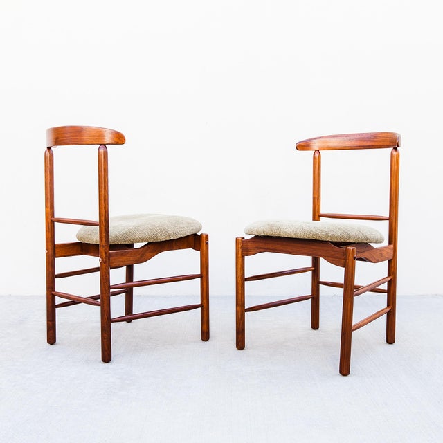 Wood Restored 1950s Greta Grossman Walnut Dining Chairs by Glenn of California For Sale - Image 7 of 15