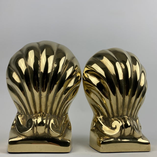 Vintage Brass Shell Scroll Bookends a Pair Chairish