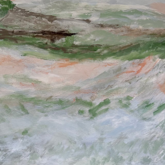 Textile Original Abstract Landscape Painting on Large Canvas For Sale - Image 7 of 7