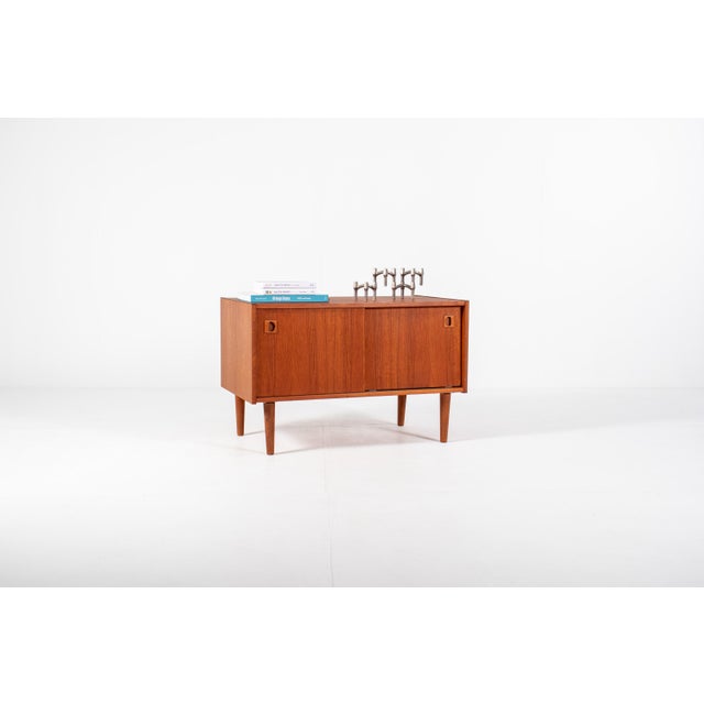 Wood Mid-Century Modern Danish Teak Sideboard with Sliding Doors, 1960s For Sale - Image 7 of 11