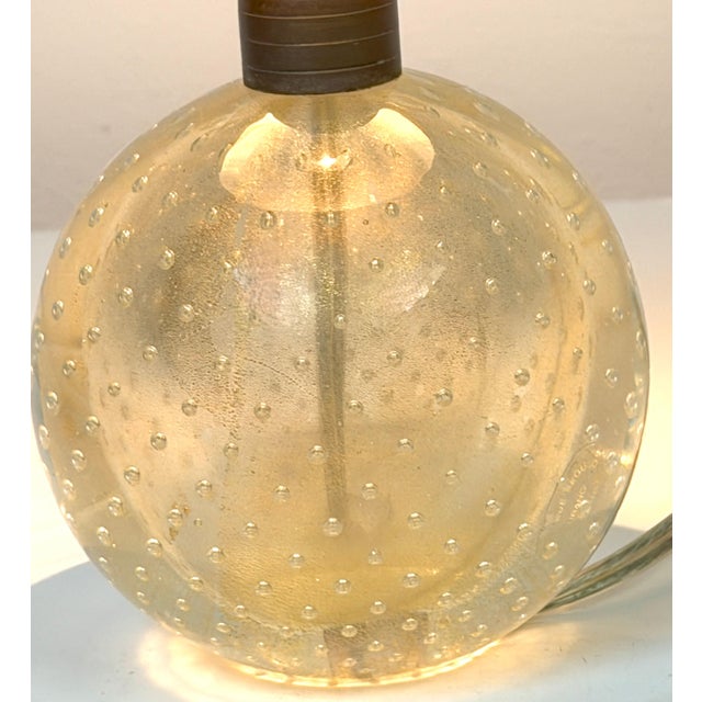 Black Archimede Seguso Murano Controlled Bubble Art Glass Ball Table Lamp, Italy, 1950 For Sale - Image 8 of 13