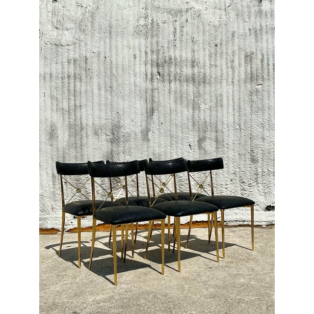 Vintage Boho Jonathan Adler “Rider” Dining Chairs- Set of 6 For Sale - Image 9 of 12