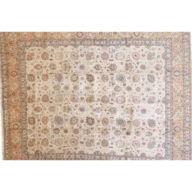 Persian Vintage Persian Tabriz Rug 12'2" X 14'5" For Sale - Image 3 of 13
