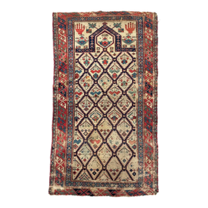 19th CENTURY Antique Shirvan Prayer Rug 2.6 x 5