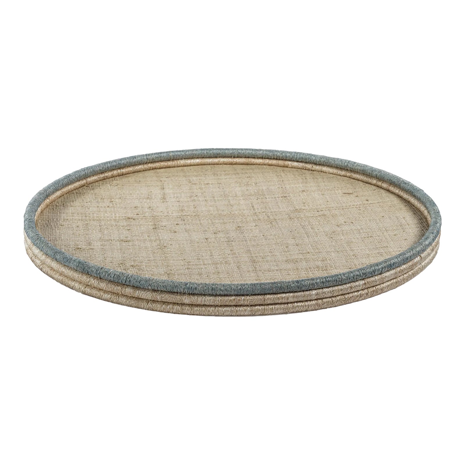 Laloma Coiled Rattan & Abaca Serving Tray, Medium | Chairish