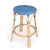 Blue Tobias 24 in. Seat Height Round Rattan Backless Counter Stool, Blue/White Dot / Natural Rattan Frame For Sale - Image 8 of 8
