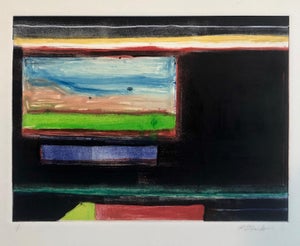 Pierre Obando, Abstract Modernist Colorful Bold Monoprint Monotype Painting Print Pierre Obando, 1997