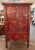 Chinoiserie Large Chinoiserie Red Lacquered Cabinet or Armoire With Gilt Accents For Sale - Image 3 of 12