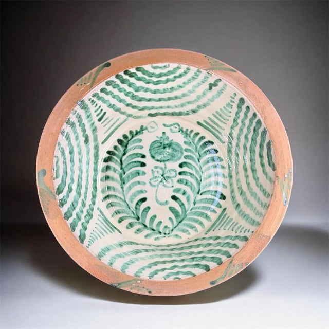 Forest Green Large Spanish Fajalauza Ceramic Bowl from Lebrillo For Sale - Image 8 of 8