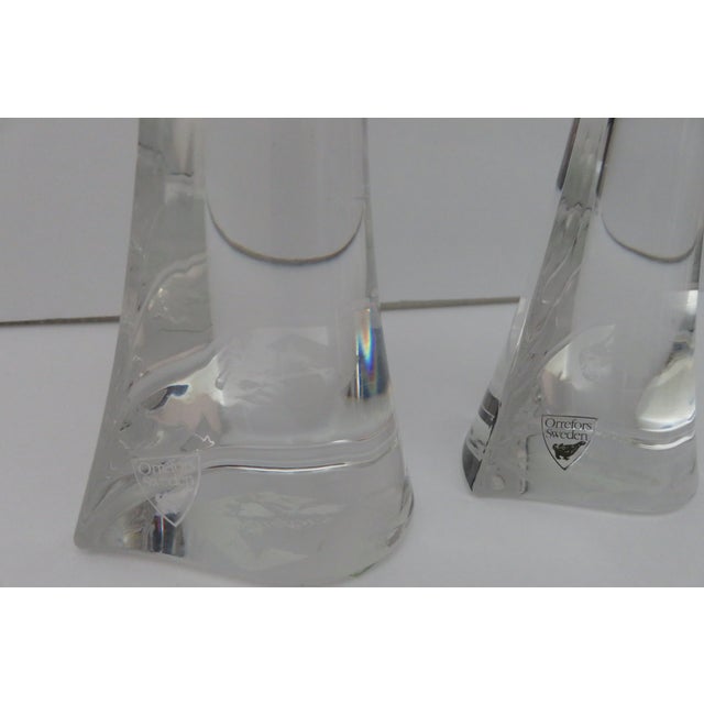 Transparent Orrefors Drop Vase Crystal Martti Rytkonen Sweden - a Pair For Sale - Image 8 of 8