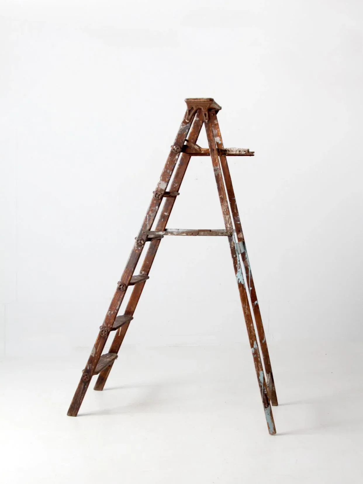 Vintage Wooden Painter's Ladder 6.5 Ft | Chairish