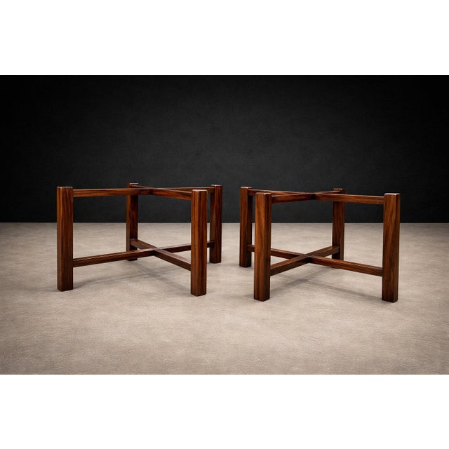 Pair of Brazilian Rosewood & Pink Granite Side Tables, Brazil, 1960s For Sale In New York - Image 6 of 14