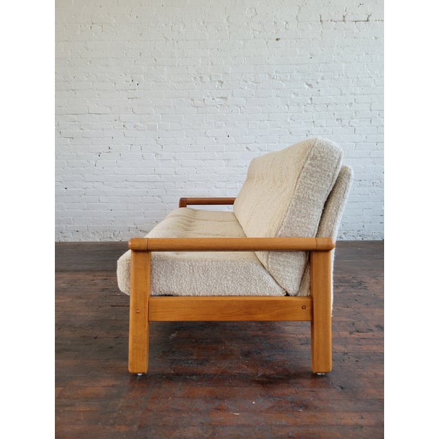 Mid-Century Modern 1990s Danish Modern Teak Sofa by KSL in New Bouclé For Sale - Image 3 of 15