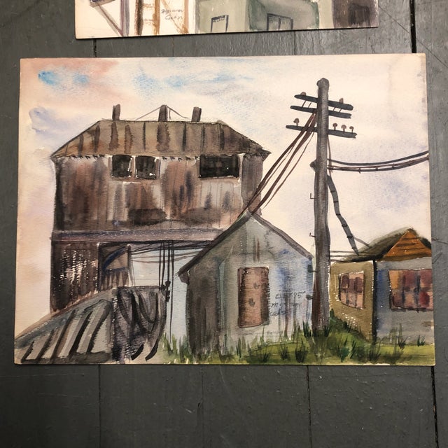 2 original watercolor paintings on paper1 signed 9 x 12 Unframed 1970’s