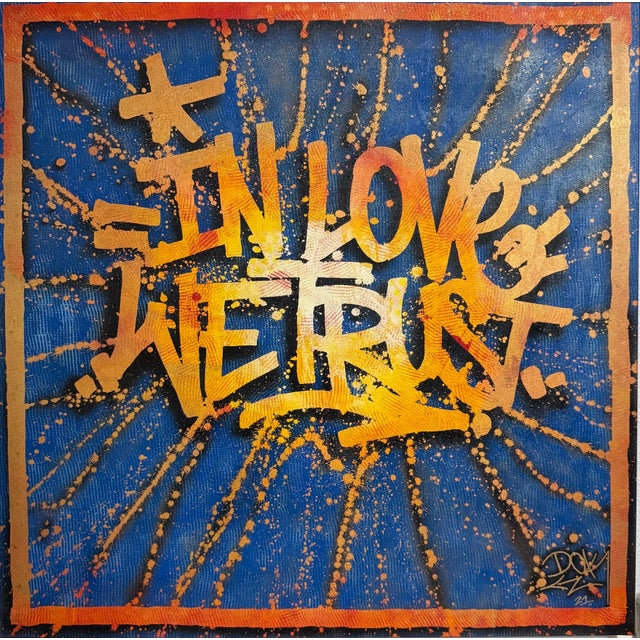 DOK, Large French Street Art Mixed Media Graffiti Painting DoK In Love We Trust, 2021 For Sale - Image 9 of 13