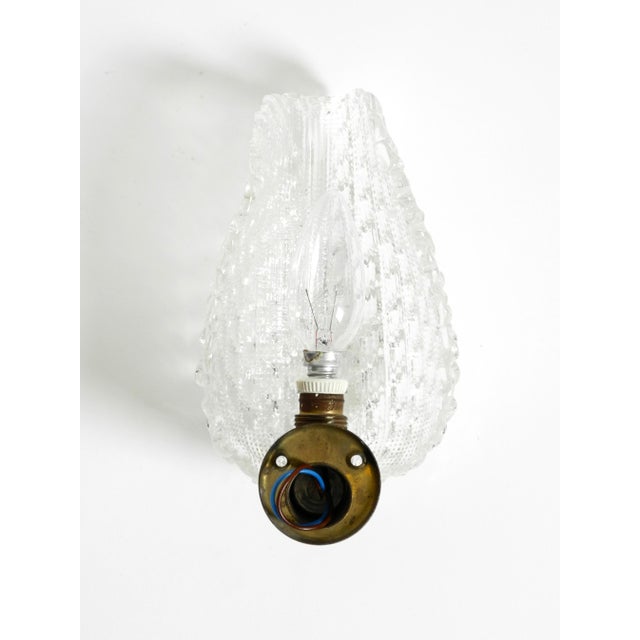 Metal Italian Murano Glass Wall Lamp in the Shape of a Leaf from Barovier & Toso, 1960s For Sale - Image 7 of 14