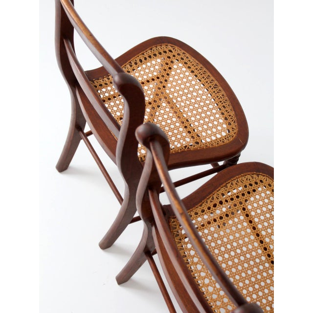 Antique Cane Seat Dining Chairs Set of 3 For Sale - Image 11 of 14