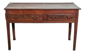 Antique George III Style Oak Square Tapered Leg Welsh Kitchen Dresser Base