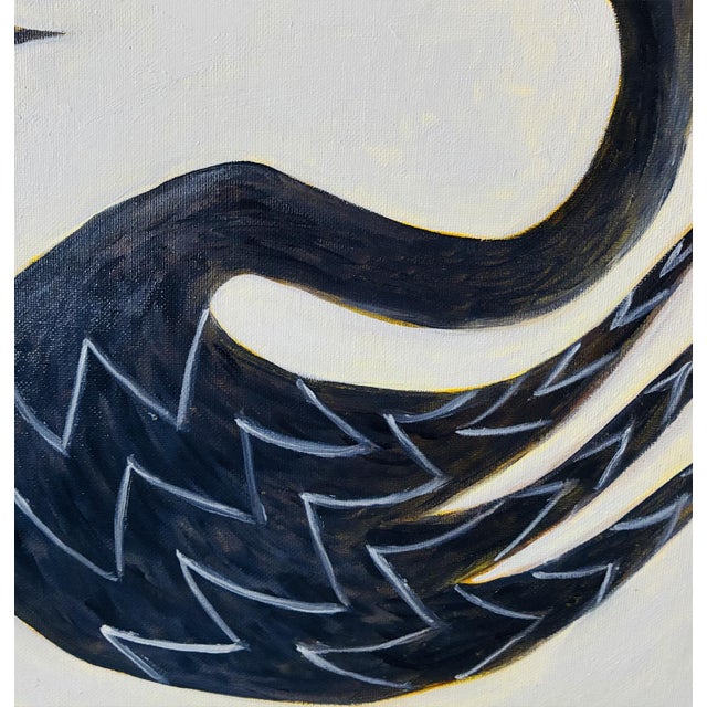 Original Framed Swan Painting Wall Art, Oil on Canvas 11" X 14" Minimalist by Tatiana Duperault For Sale - Image 4 of 4