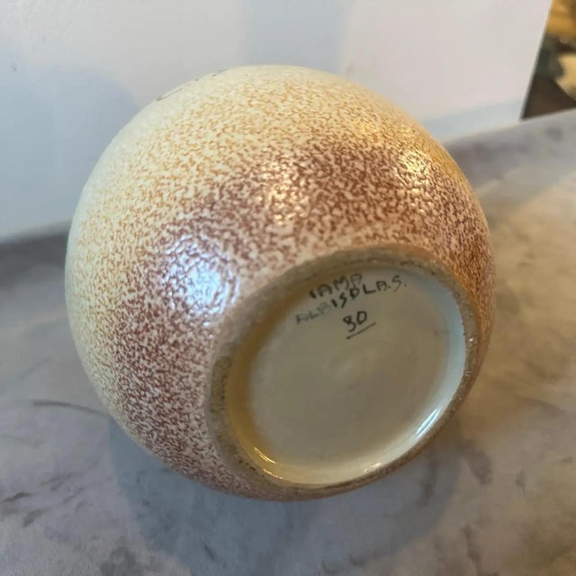Brown 1930s Art Deco Futurist Hand-Painted Ceramic Vase by Iama Albisola For Sale - Image 8 of 11