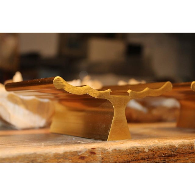 Italian Satin Brass Handles, 1950s, Set of 2 For Sale - Image 11 of 18