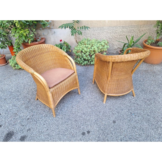 Vintage Outdoor Armchair in Rattan and Bamboo, 1960s For Sale - Image 4 of 18
