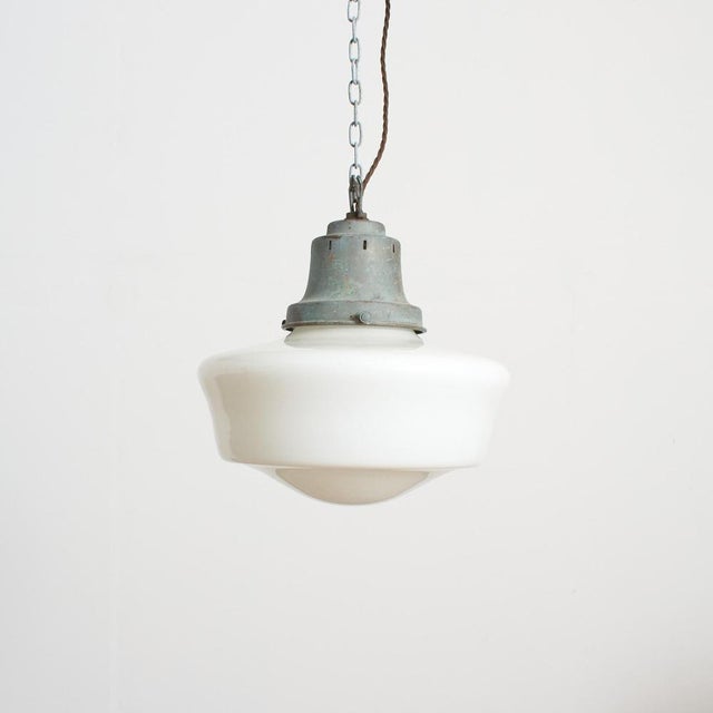 Church Opaline Glass Pendant Light from AS, 1930s For Sale - Image 3 of 9