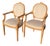 Faux Bois French Style Fauteuils Arm Dining Chairs- A Pair -B For Sale