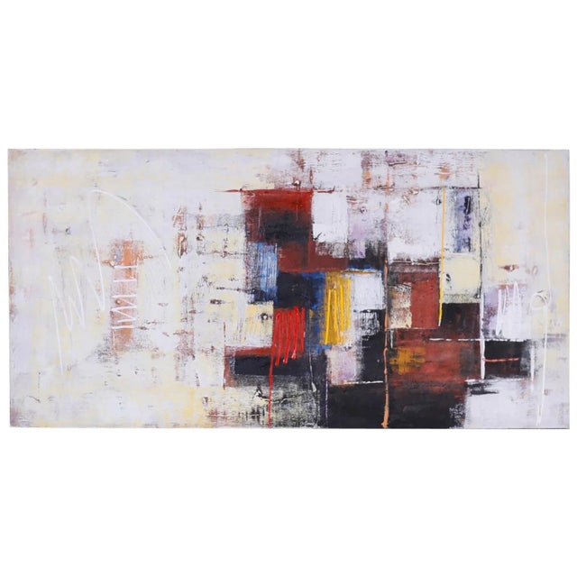Large Abstract Oil Painting on Canvas For Sale - Image 10 of 10