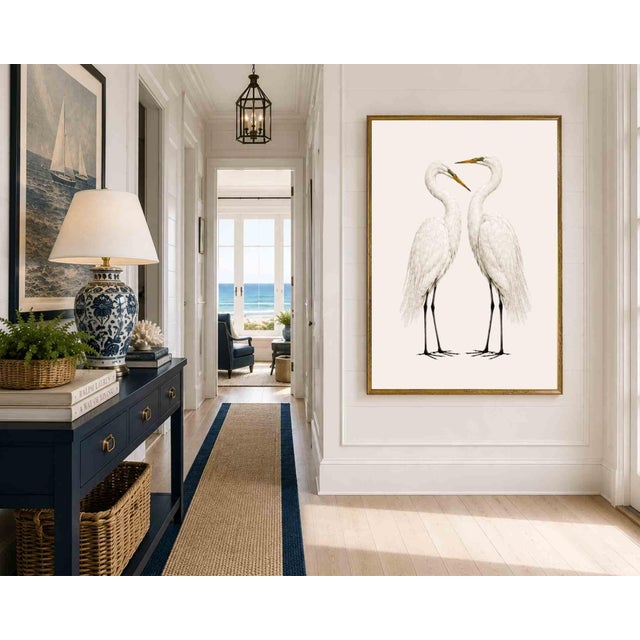 Not Yet Made - Made To Order Crane Study 3 Neutral Coastal Bird Art Print, 20" X 30" For Sale - Image 5 of 7