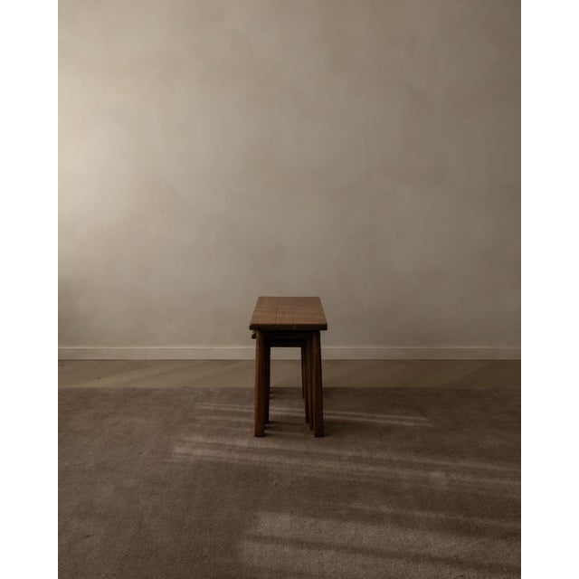 1970s Vintage Oak Nesting Tables, 1970s, Set of 3 For Sale - Image 5 of 18