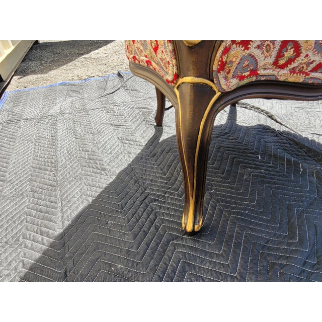 Late 20th Century Pair of Custom French Versaille Style Needlepoint Wool Arm Chairs For Sale In New York - Image 6 of 10