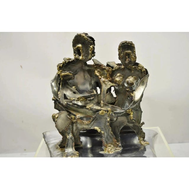 Late 20th Century Vintage Brutalist Mid Century Steel Metal Family Table Sculpture Signed Hardy For Sale In Philadelphia - Image 6 of 12