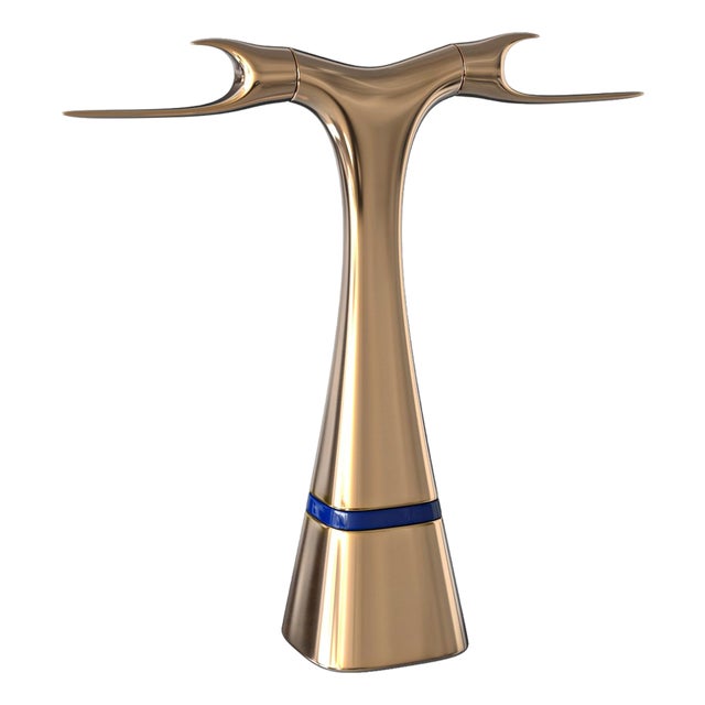 "Pagina" Umbrella Stand With Bronze, Stainless Steel Detail, Handcrafted For Sale
