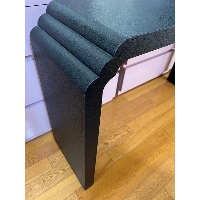 1980 Karl Springer Style Black Console Table For Sale - Image 11 of 11