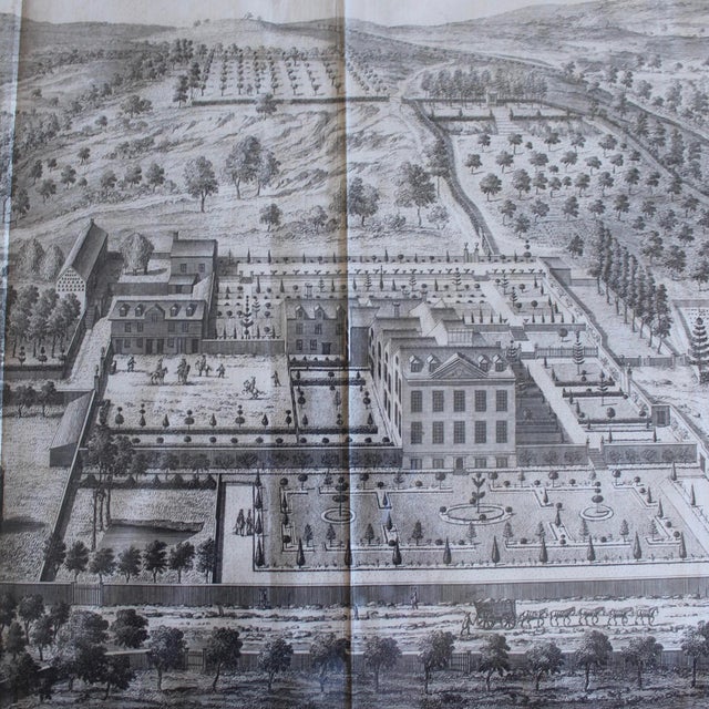 Sculpture Materials Pair of Bird’s Eye English Estate Views Engraved by Johannes Kip, 18th C. For Sale - Image 7 of 17