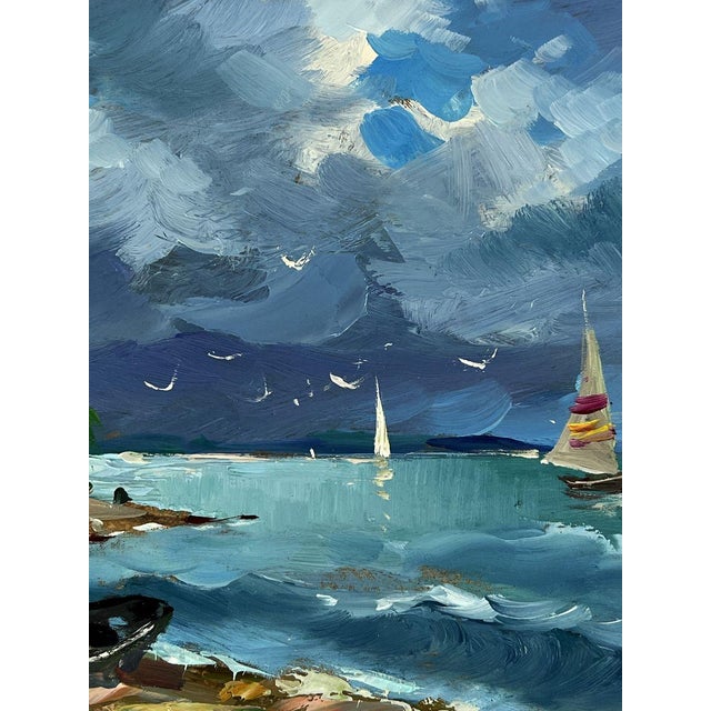 Oil Painting Sea Tide Before the Storm Yuriy Suprunchuk For Sale - Image 9 of 11
