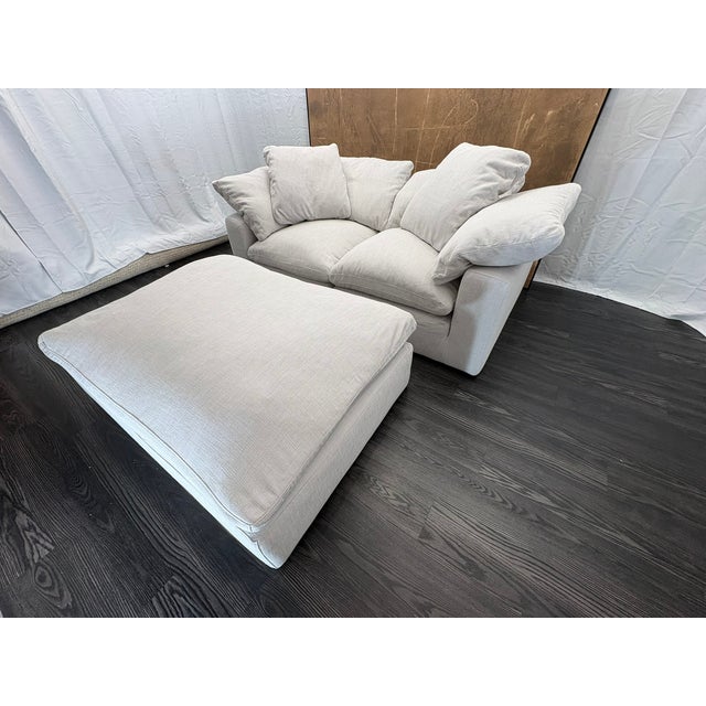 Rh Cloud Modular Sectional 3-Piece Configuration | Dove | Perennials® Performance Textured Linen Weave For Sale - Image 15 of 18