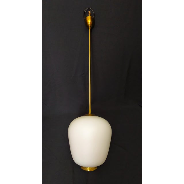 Pendant Light in Glass and Brass by Gino Sarfatti for Arteluce, 1956 For Sale - Image 11 of 11