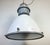 Large Industrial White Enamel Lamp with Clear Glass Cover from Elektrosvit, 1960s For Sale - Image 10 of 18