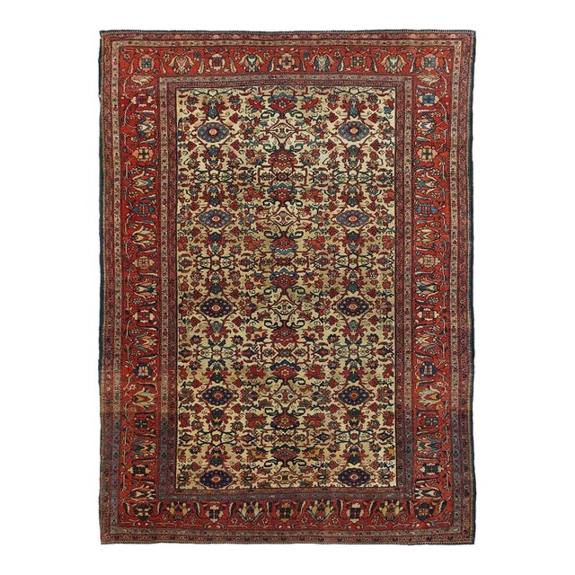 Late 18th Century Antique Farahan Sarouk Rug 4'3'' x 6'2'' For Sale