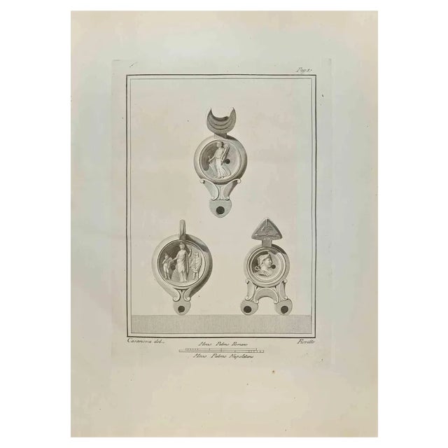 Nicola Fiorillo, Ancient Still Life 9, Etching, 18th Century For Sale