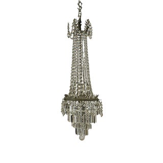 Circa 1900 Belle Epoque Crystal Pendant Light, France For Sale