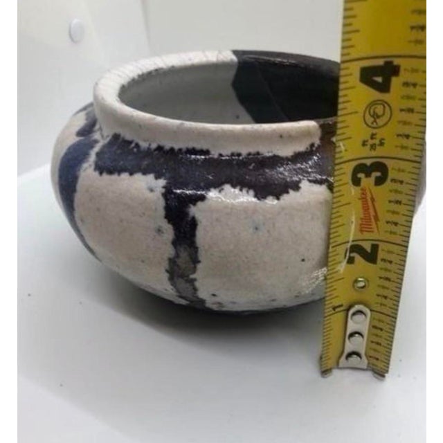 Vintage Studio Pottery Glazed Planter Pot Bowl 3.5” H X 4”—Signed Abstract Art For Sale - Image 10 of 12