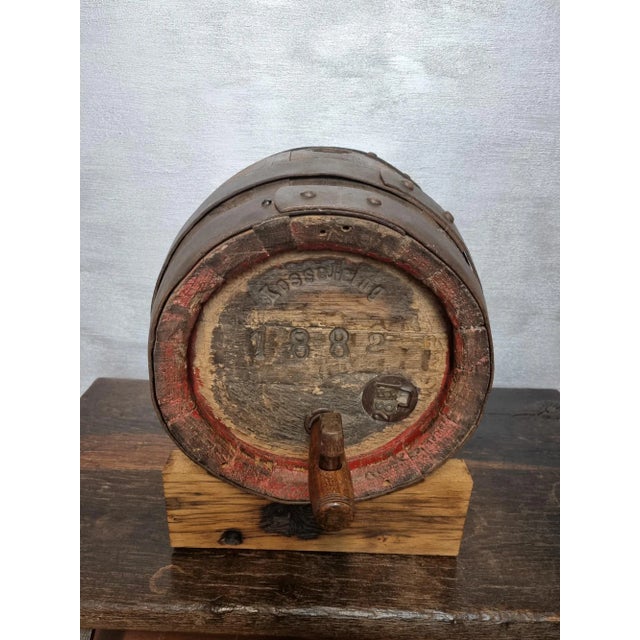 Vintage Oak Wine Barrel For Sale - Image 9 of 12