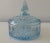 Art Deco Vintage C.1960's Soft Baby Blue Glass Lidded Keepsake With Pointed Finial Top For Sale - Image 3 of 8